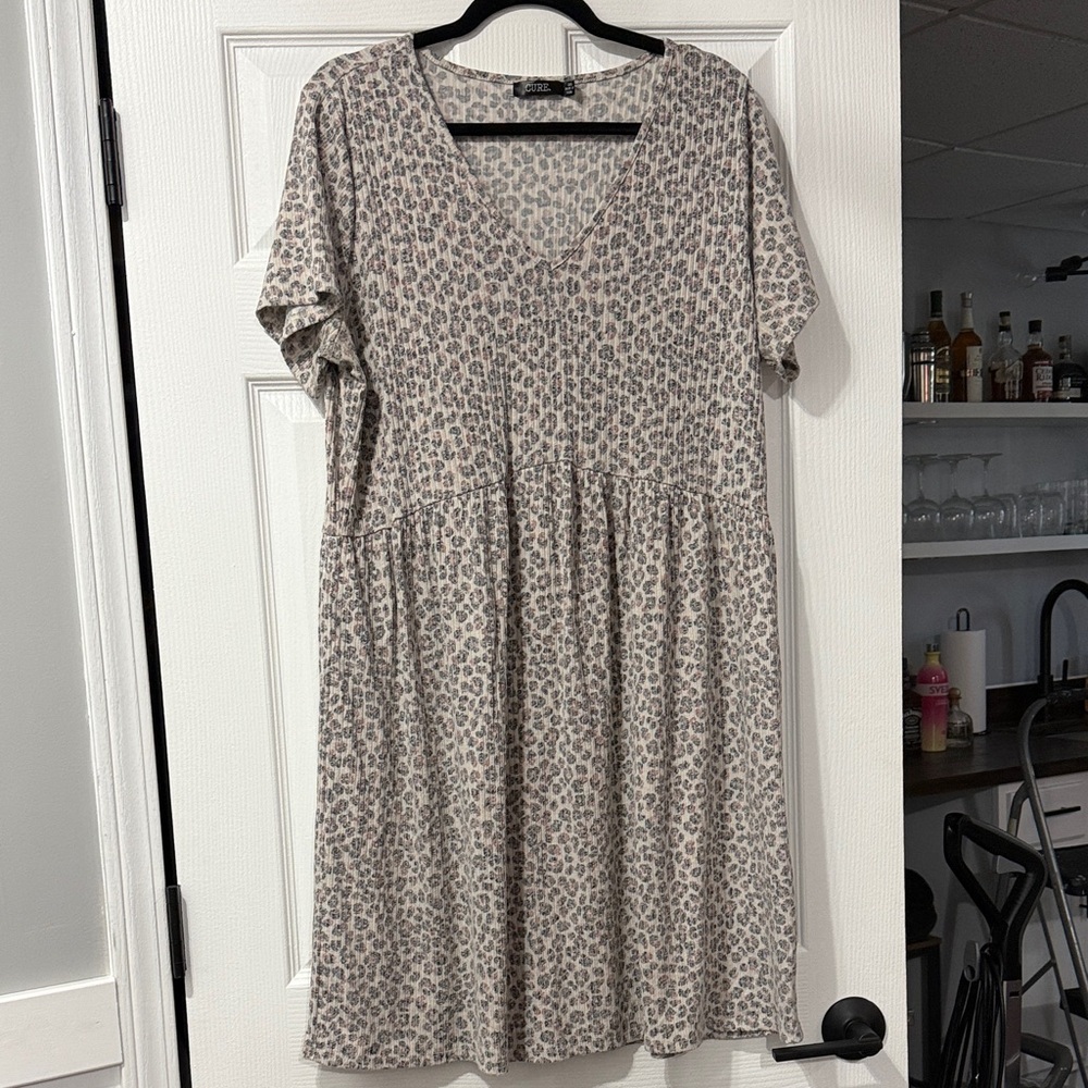 Leopard Print V-Neck Dress